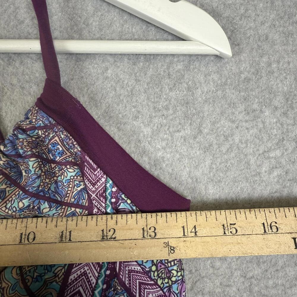 PrAna Racerback Dress Shelf Bra Purple Floral Paisley Size Small Bright Vibrant - Picture 2 of 7